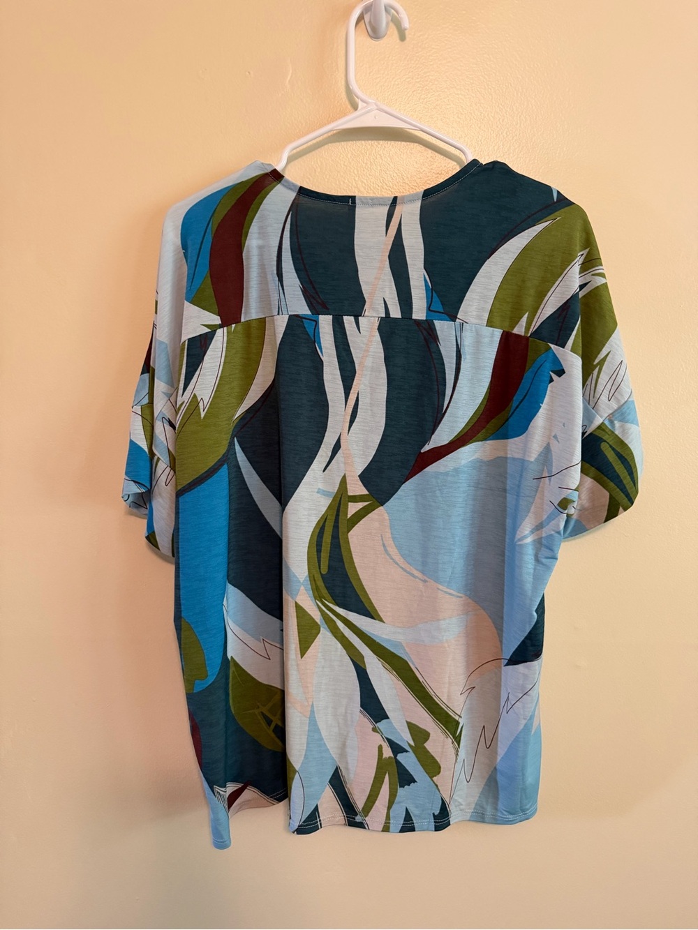 Sew In Love Blue and Navy Abstract Print Blouse - Picture 2 of 3